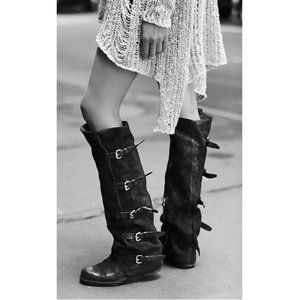 Free People A.S.98 Shaylynn Over The Knee Buckle Boot